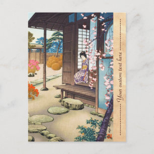 Carte Postale Saito Hodo Bijin By A Garden Engawa in Spring