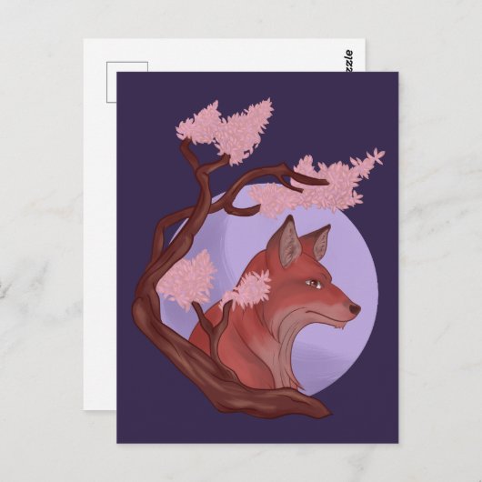 Carte Postale Sakura Fox (Devant / Derrière)