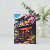 Carte Postale Sakura Kissa - Cherry Blossom Café (Debout devant)