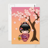 Sakura Kokeshi Doll Cute Geisha Girl