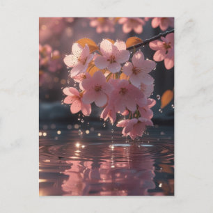 Carte Postale Sakura Rose Fleurit Sur L'Eau   Serene Spring Nat