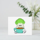 Carte Postale Salade avec Coupe de café (Debout devant)