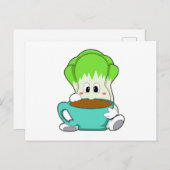 Carte Postale Salade avec Coupe de café (Devant / Derrière)