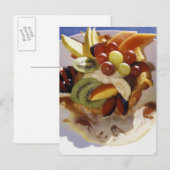 Carte Postale Salade de fruits avec de la glace. (Devant / Derrière)