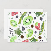 Carte Postale Salade de fruits Fraises tropicales Berry Kiwi (Devant / Derrière)