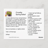 Carte Postale Salade de printemps croustillante (Dos)
