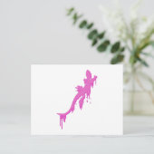 Carte Postale Salamandre Rose Distressée Avec Lavette De Peintur (Debout devant)