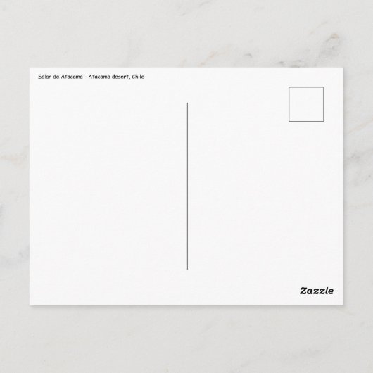 Carte Postale Salar de Atacama - Désert d'Atacama, Chili (Dos)