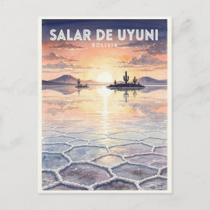 Carte Postale Salar de Uyuni Bolivie Vintage