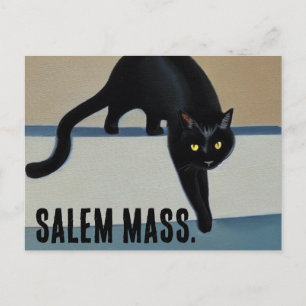 Carte Postale Salem Massachusetts Chat noir Whimsical Cheeky