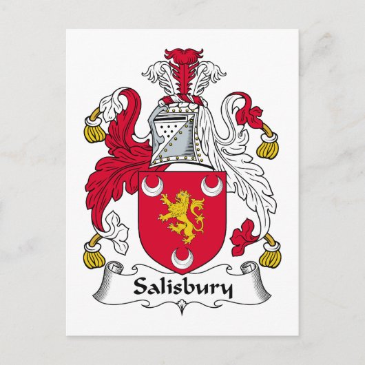 Carte Postale Salisbury Family Crest (Devant)