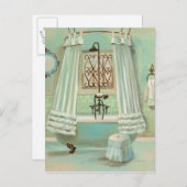 Carte Postale Salle de bain à l'ancienne (Devant / Derrière)