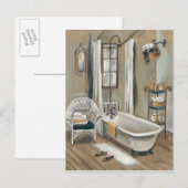 Carte Postale Salle de bain française avec baignoire (Devant / Derrière)