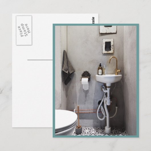 Carte Postale Salle de bain funky (Devant / Derrière)