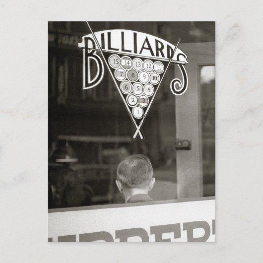 Carte Postale Salle de billard, 1938 (Devant)