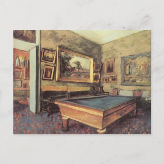 Carte Postale Salle de billard à Menil Hubert par Edgar Degas (Devant)