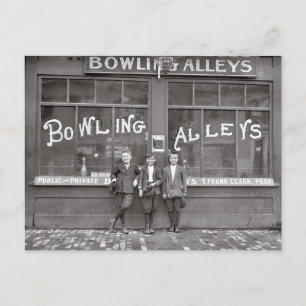 Carte Postale Salle de bowling, 1911