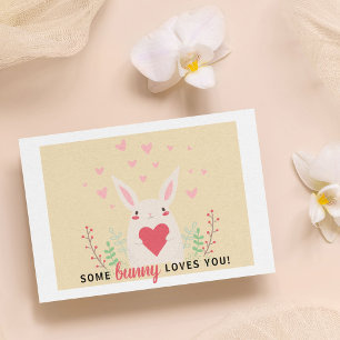 Carte Postale Salle de classe mignonne 'Un Lapin T'Aime' Valenti