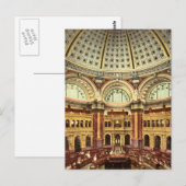 Carte Postale Salle de lecture Bibliothèque du Congrès Washingto (Devant / Derrière)