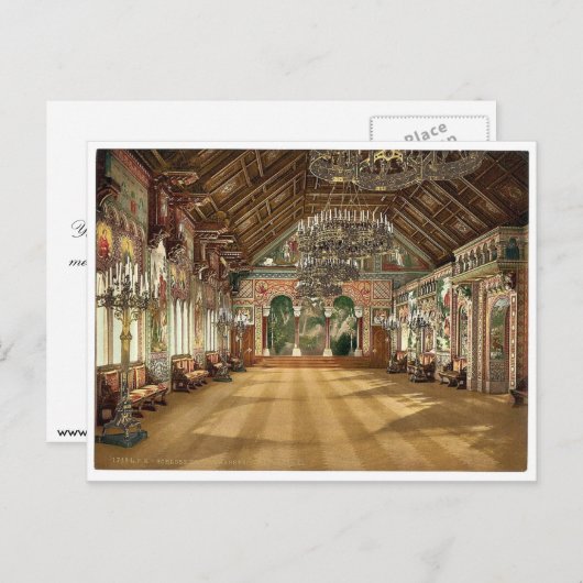 Carte Postale Salle de musique, Château de Neuschwanstein, Haute (Devant / Derrière)
