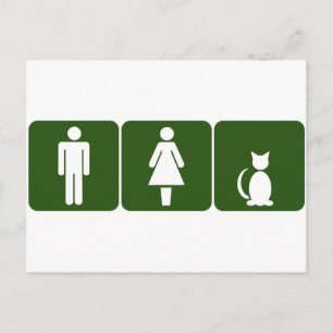 Carte Postale Salle de toilettes pour chats