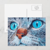 Carte Postale Sally le chat à l'oeil bleu (Devant / Derrière)