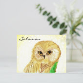Carte Postale Salomon le Sage Hibou des Livres Sara (Debout devant)