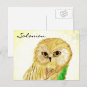 Carte Postale Salomon le Sage Hibou des Livres Sara (Devant / Derrière)