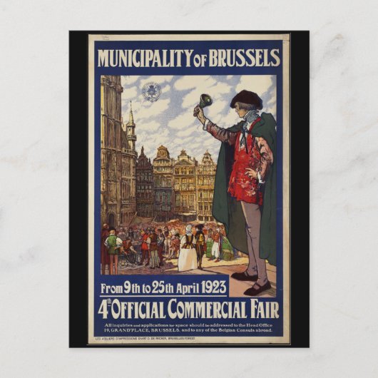 Carte Postale Salon commercial vintage Bruxelles (Devant)