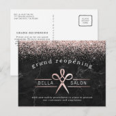 Carte Postale Salon de cheveux rose Gold Grand Réouverture Sécur (Devant / Derrière)