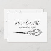 Carte Postale Salon de ciseaux vintages (Devant / Derrière)