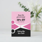 Carte Postale Salon de coiffure promotionnel (Debout devant)