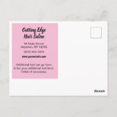 Carte Postale Salon de coiffure promotionnel (Dos)