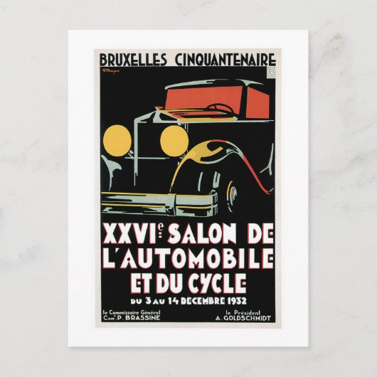 Carte Postale Salon de l'automobile (Devant)
