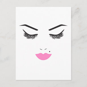 Carte Postale Salon de Maquillage de Beauté pour Visage Cils & L