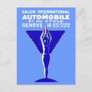 Carte Postale Salon de voitures et de motos Geneve 1928