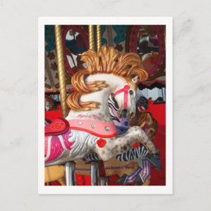 Carte Postale Salon des chevaux carrousels roses et blancs