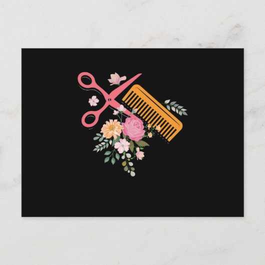 Carte Postale Salon des cheveux Coiffeur ciseaux Coiffeur Stylo  (Devant)