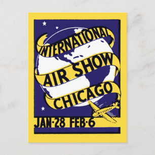 Carte Postale Salon international de l'air de Chicago 1938