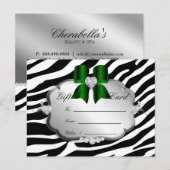 Carte postale Salon Zebra Jewels Bow Green (Devant / Derrière)