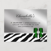 Carte postale Salon Zebra Jewels Bow Green (Dos)