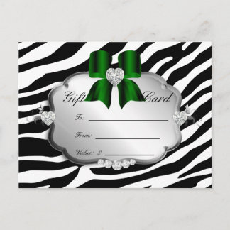 Carte postale Salon Zebra Jewels Bow Green