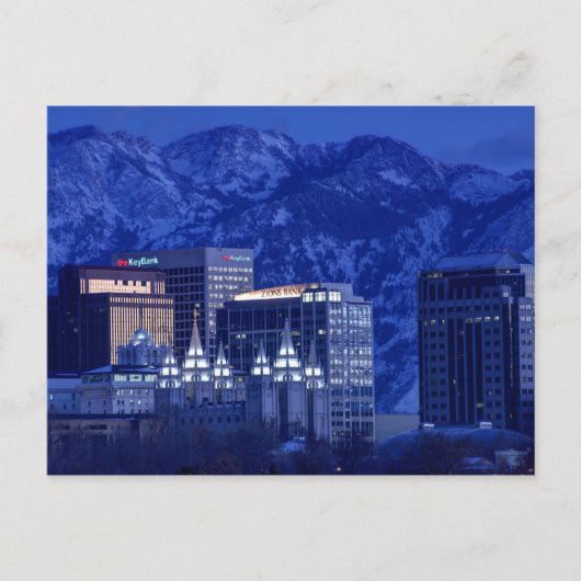 Carte Postale Salt Lake City Downtown Winter Skyline (Devant)
