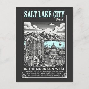Carte Postale Salt Lake City Utah États-Unis