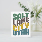 Carte Postale Salt Lake City Utah Retro Wave (Debout devant)