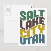 Carte Postale Salt Lake City Utah Retro Wave (Devant / Derrière)