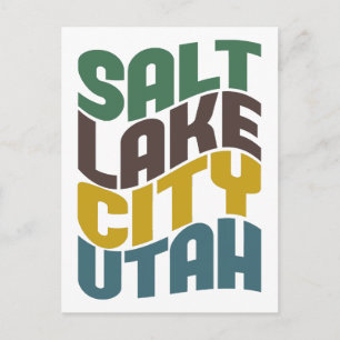 Carte Postale Salt Lake City Utah Retro Wave