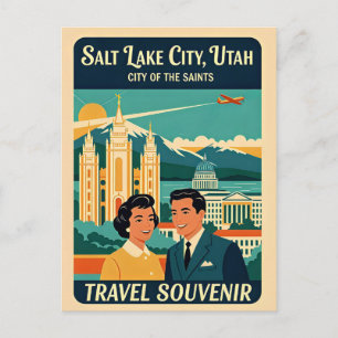 Carte Postale Salt Lake City Utah – Voyage Rétro Années 50 