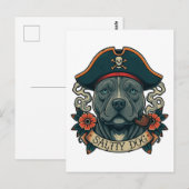 Carte Postale Salty Dog Pitbull (Devant / Derrière)