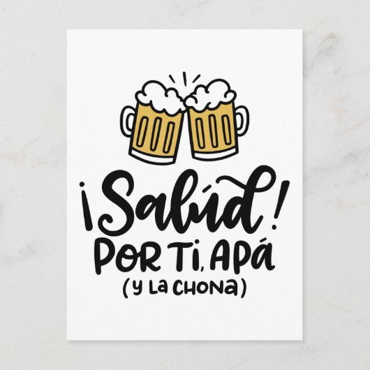 Carte Postale Salud ou Mi Apa et la Chona, dessin à la main (Devant)